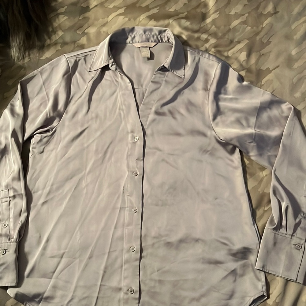 H&M OVERSIZED SATIN BLOUSE S